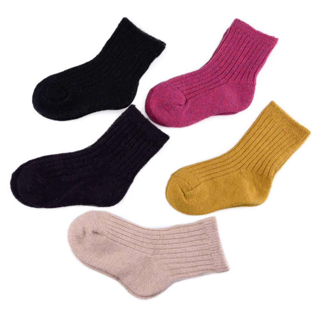 5Paar Baby Kinder Wollsocken Wolle Socken Winter Thermo Warme Socken Strümpfe le