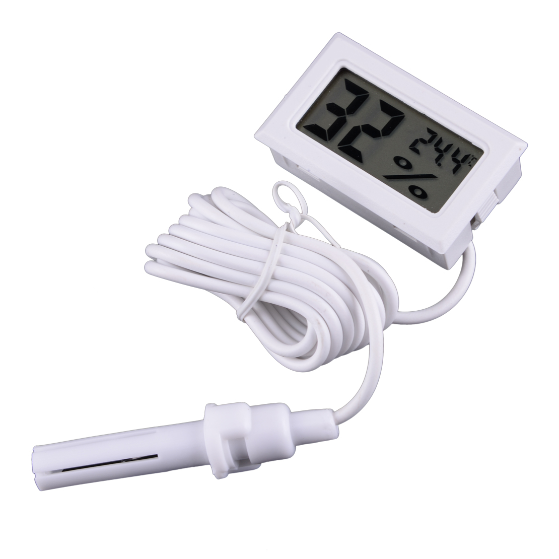 Schwarz ARCELI 1 STÜCKE 2-in-1 Digital LCD Embedded Thermometer Hygrometer mit Externe für Reptil Inkubator Aquarium Geflügel