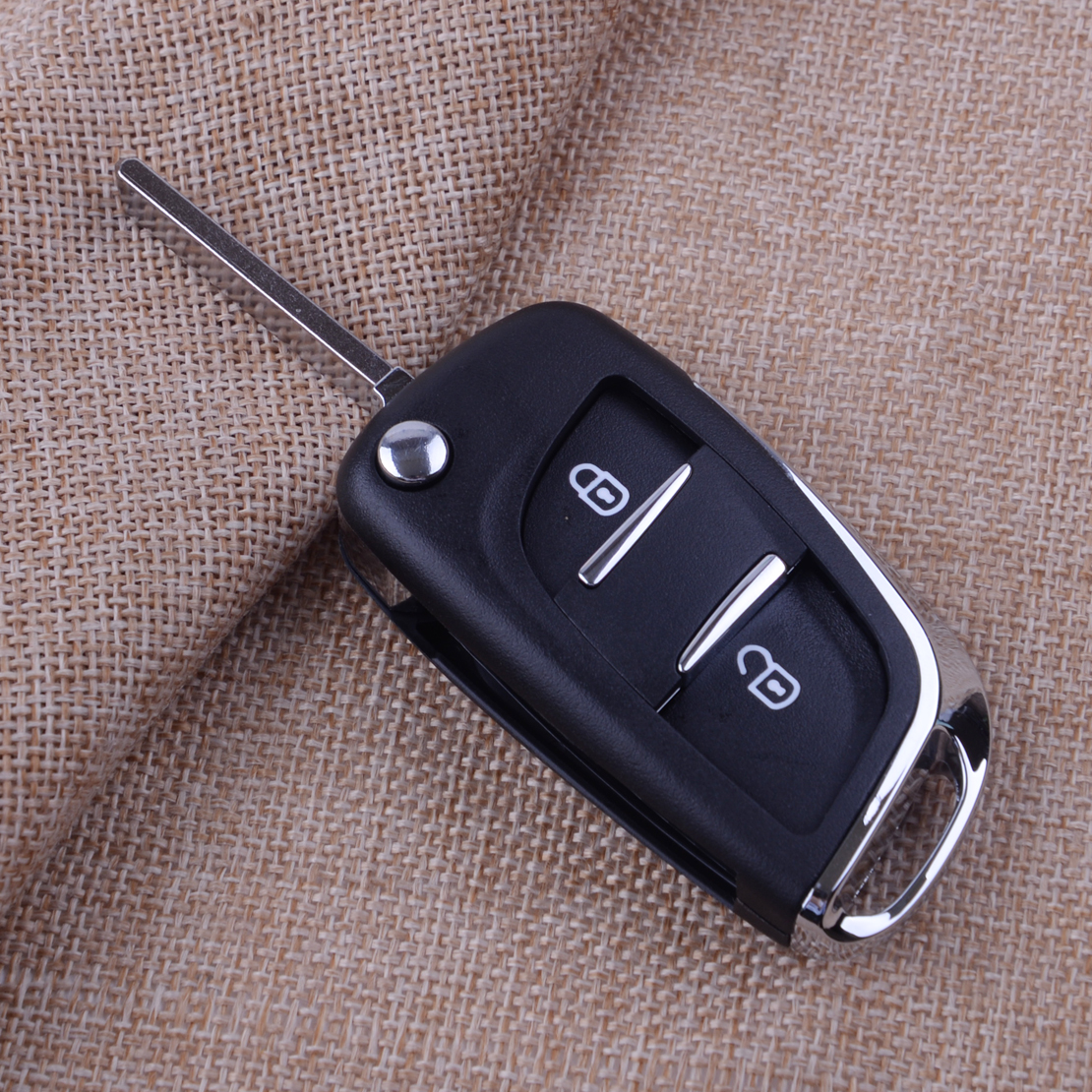 2 Buttons Key Bag Fit For Peugeot 207 307 308 407 Metal Key Fob Case Shell Cover