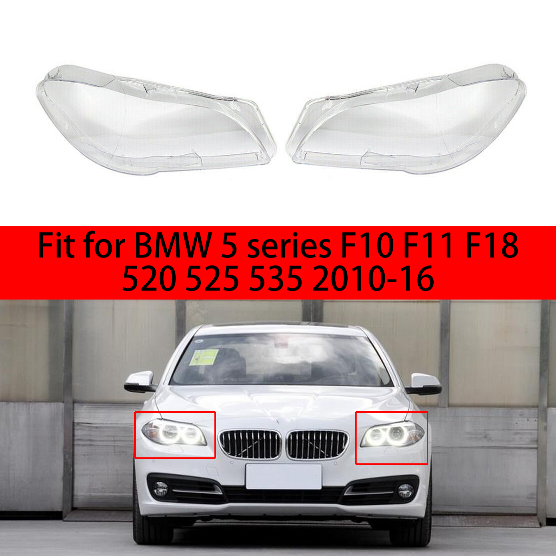 BMW 5 F10 F11 2009-2017 SCHEINWERFERGLAS SCHEINWERFER GLAS MIT KLEBER  RECHTS