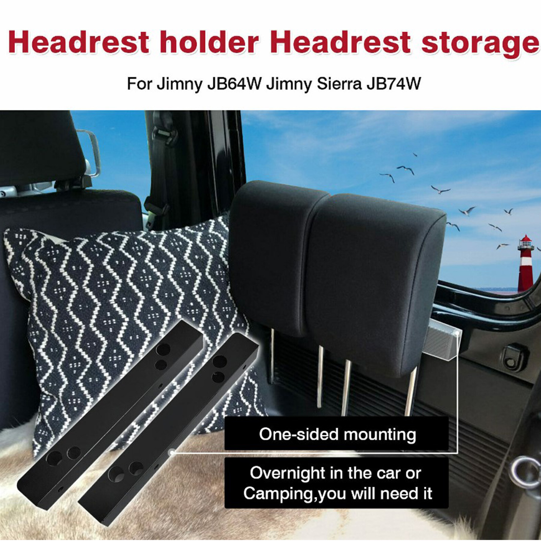 Schwarz Sitz Hintere Kopfstützenhalterung verkleidung für Suzuki Jimny  2018-2020