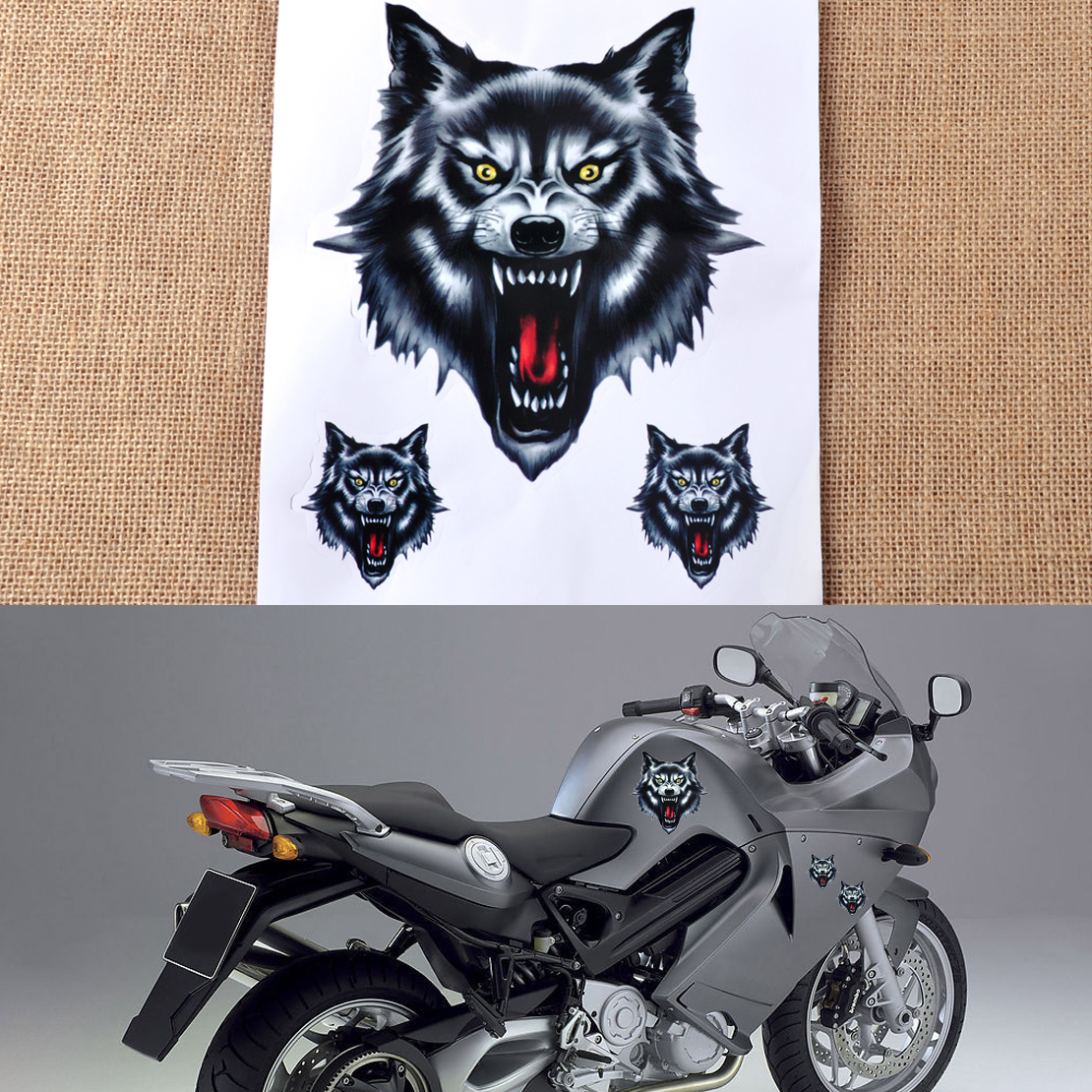 Tattoo Wolf Aufkleber Motorräder Sticker Vinyl Aufkleber für Auto